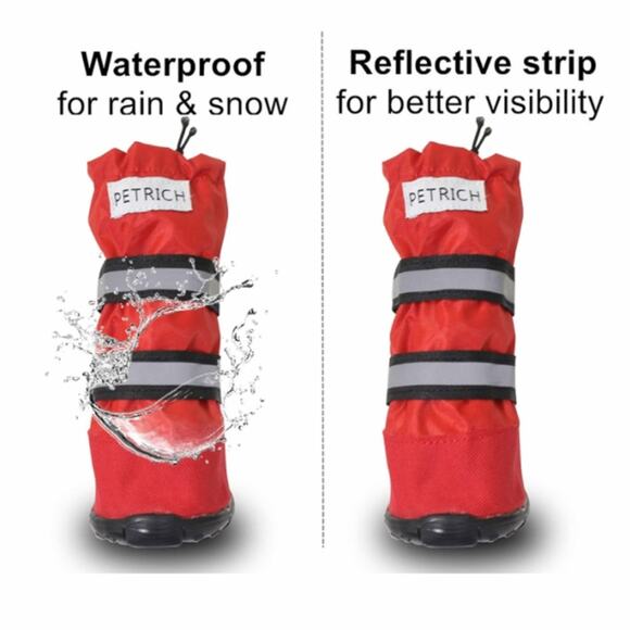 Dog Shoes, Waterproof Dog Boots, Warm Lining Nonslip Rubber Sole for Snow Winter - Picture 8 of 10